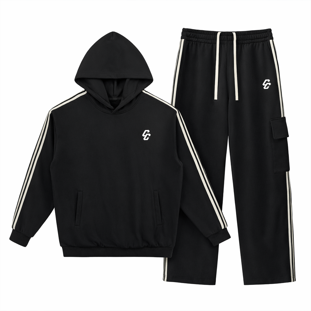 Cargo Full Track Suit – Black | Combat Culture Street Wear
