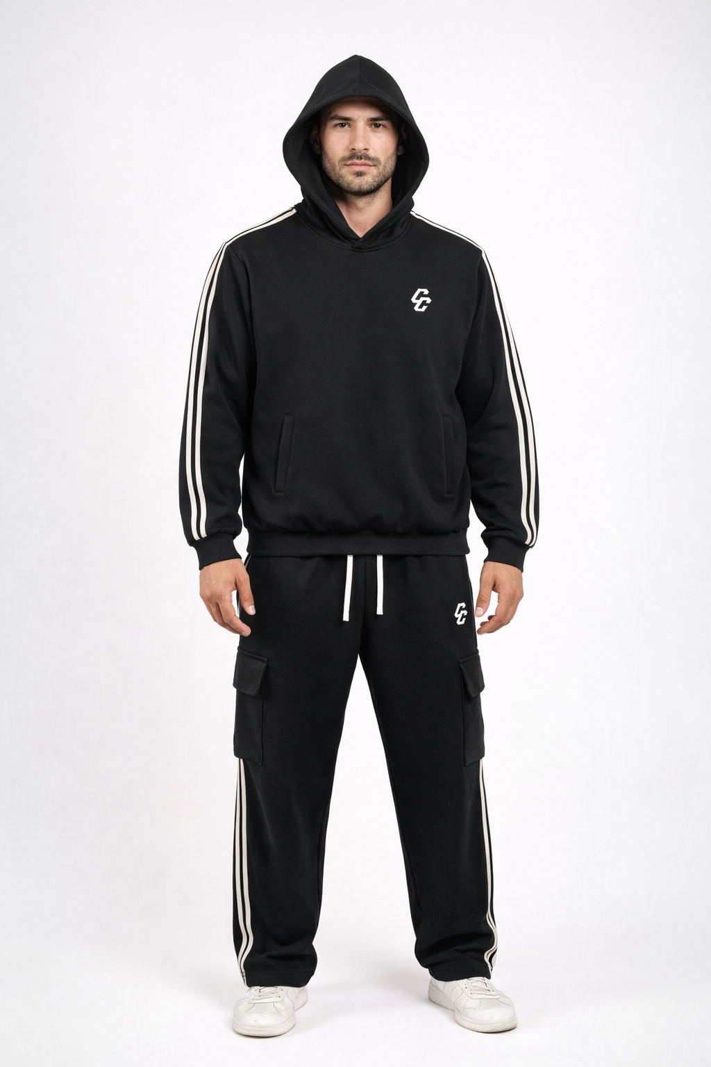 Cargo Full Track Suit – Black | Combat Culture Street Wear